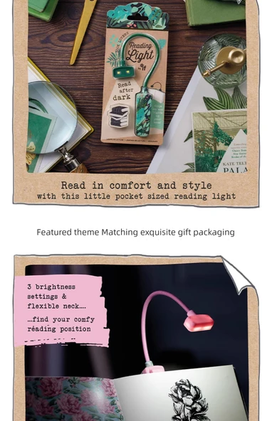 Taşınabilir LED Kitap Okuma Lambası - Düğmeli - İyi Gün - Resim 9