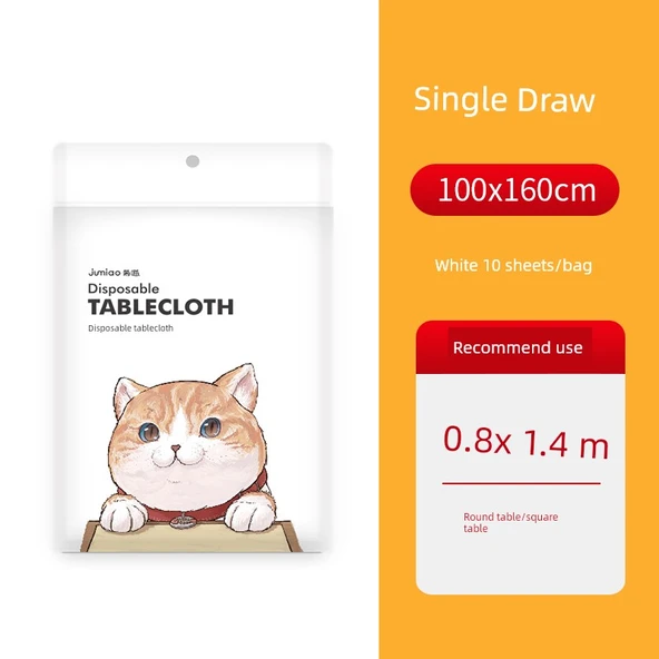 Su Geçirmez Dikdörtgen Plastik Masa Örtüsü - Beyaz 1.0x1.6 m (10 adet)
