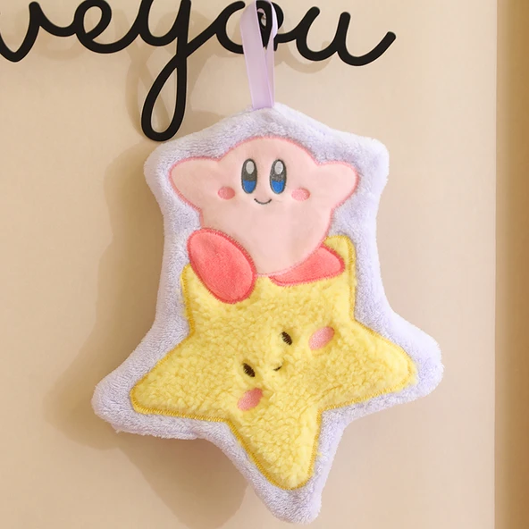 Çizgi Film Desenli Mercan Polar Emici El Havlusu - Star Kabi-Pembe (26x26cm)