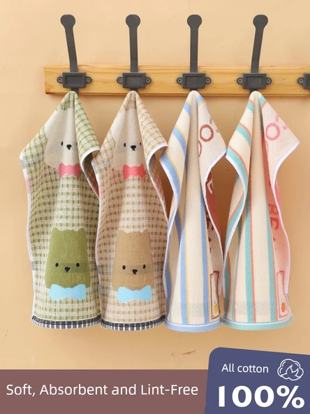 Çocuk Havlusu 50x25cm - 2'li Uzun Kulaklı Tavşan Sarı ve Mor - 3