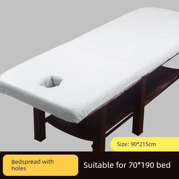 Delikli Tek Kullanımlık Yatak Örtüsü 90x215 cm (70x190 Yataklara Uygun) - 100 Adet