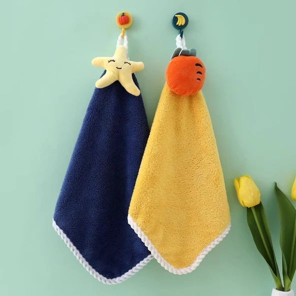 Sevimli Kamelya El Havlusu - 2'li Paket Deniz Yıldızı + Turp 30x30 cm