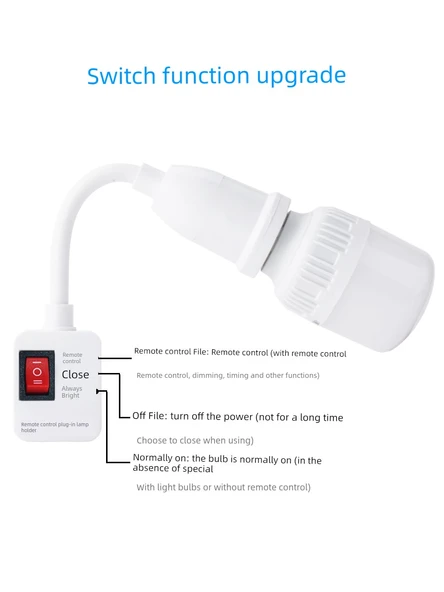 Uzaktan Kumandalı Fişli Lamba Tutucu - 2 Fiş - 30W Beyaz Işık - 2