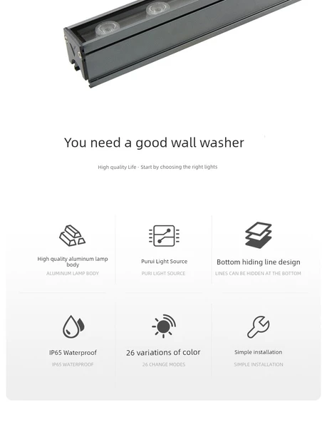 LED Duvar Lambası - 18W - DC24V - Proje Serisi (Sarı/Beyaz/Gün Işığı) - 6
