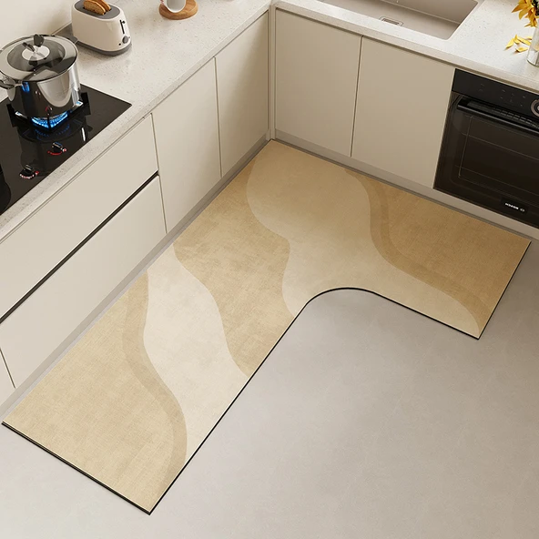 L Şeklinde Diatomit Mutfak Halısı - 80*120*45cm - Puslu
