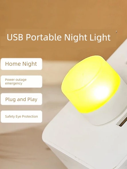 Mini USB LED Gece Lambası - Karışık Renkli - 10'lu Paket - 3