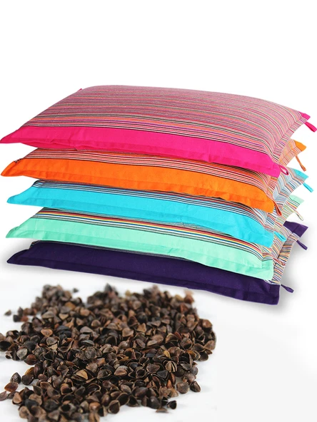 Pamuklu Çocuk Yastığı - Büyük Mor - Tatar Karabuğdayı Dolgulu - Resim 2