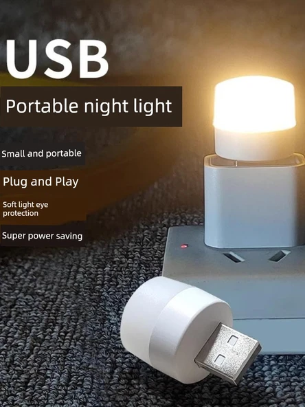 Mini USB LED Gece Lambası - Gün Işığı - 5'li Paket - 2