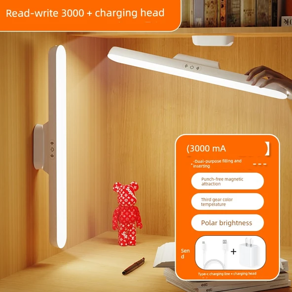 Şarj Edilebilir LED Başucu Lambası - 3000mAh + Şarj Başlığı