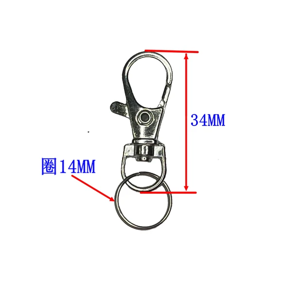 Gümüş Renk Anahtarlık Klipsi - 5 Adet - 15mm Halkalı