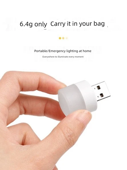 Mini USB LED Gece Lambası - Gün Işığı - 5'li Paket - 4