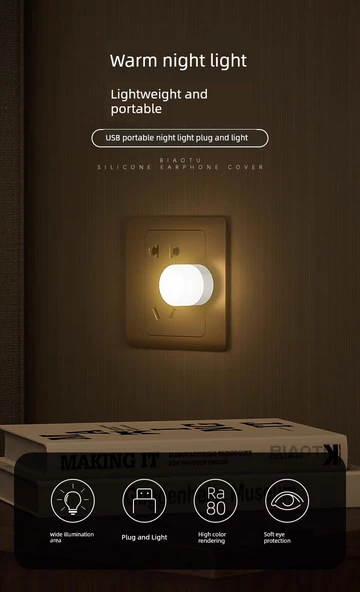 Mini USB LED Gece Lambası - Karışık Renkli - 10'lu Paket - 7