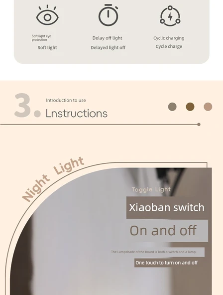 Minimalist LED Gece Lambası - Kayın Ağacı Desenli - 10