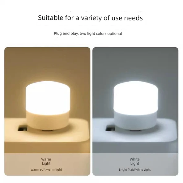 Mini USB LED Gece Lambası - Karışık Renkli - 10'lu Paket