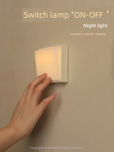 Minimalist LED Gece Lambası - Kaz Tüyü Beyaz (2 Adet) - 2