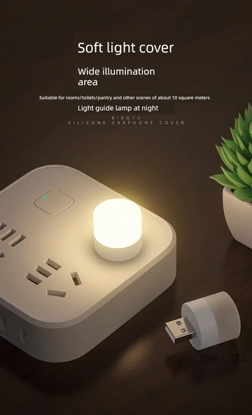 Mini USB LED Gece Lambası - Karışık Renkli - 10'lu Paket - 10