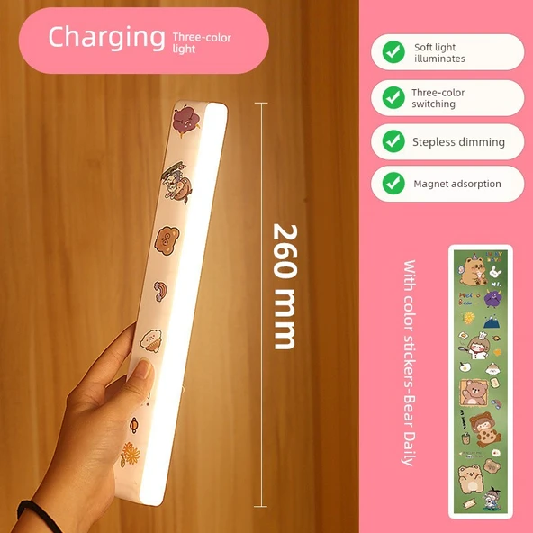 Manyetik LED Kitap Okuma Lambası - Etiketli 26cm - Düğmeli Üç Renkli