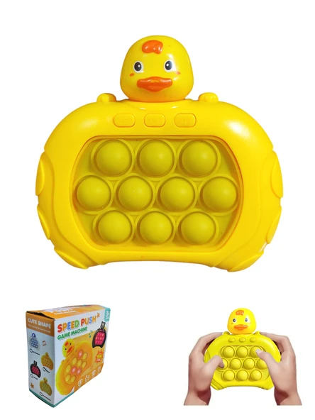 Popit Makinesi Işıklı Oyun Fast Push Pilli Fidget Kabarcık - Küçük Ördek