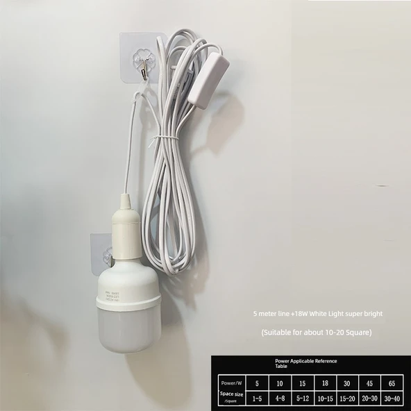 Fişli LED Sarkıt Lamba - 5 Metre Kablo - 18W