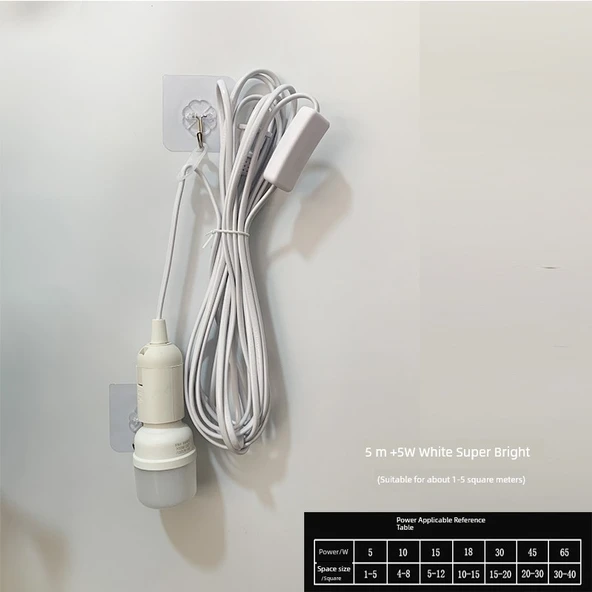 Fişli LED Sarkıt Lamba - 5 Metre Kablo - 5W