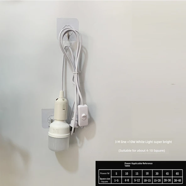 Fişli LED Sarkıt Lamba - 3 Metre Kablo - 10W