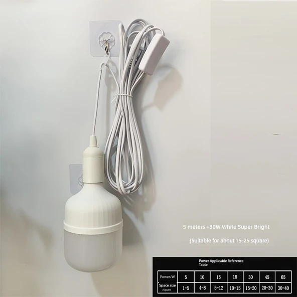 Fişli LED Sarkıt Lamba - 5 Metre Kablo - 30W