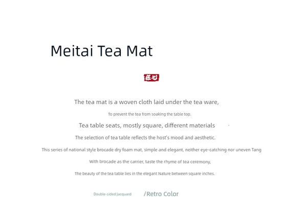 Zen Stil Su Geçirmez Çay Matı - Song Jinlong Desenli - 8