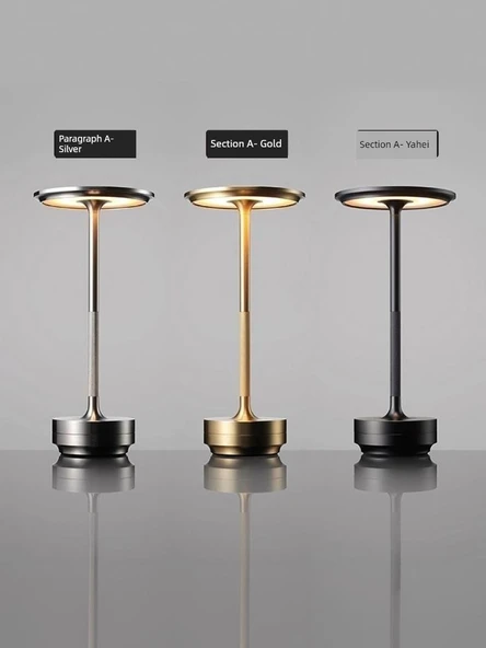 Nordic Dokunmatik LED Başucu Lambası - USB Şarjlı - Gümüş - 8 Saat - 6