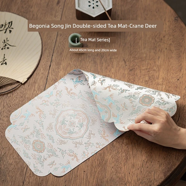Zen Stil Su Geçirmez Çay Matı - Turna Geyik Tong Chun