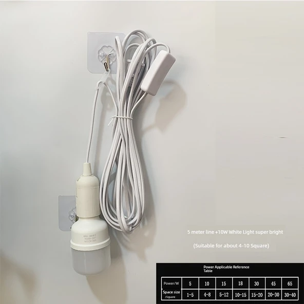 Fişli LED Sarkıt Lamba - 5 Metre Kablo - 10W