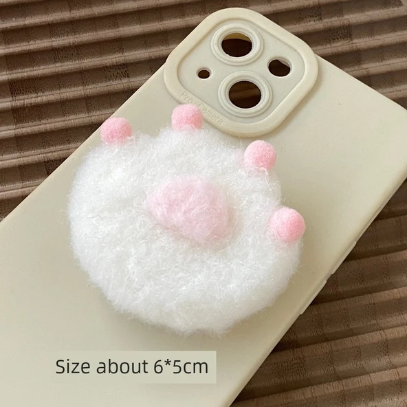 DIY Karikatür Kedi Pençesi Broş Yapım Seti - Beyaz 1