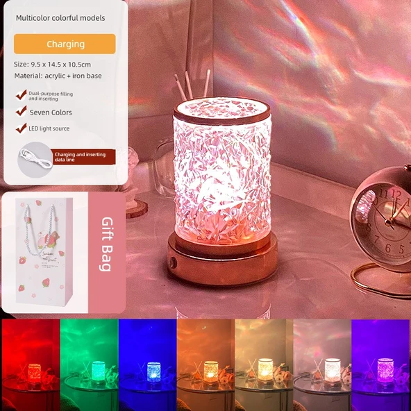 LED Bluetooth Ses Projektörlü Gece Lambası - Kumandalı Atmosfer Lambası + Şarjlı Kumanda + 16 Renk + Hediye Çantası