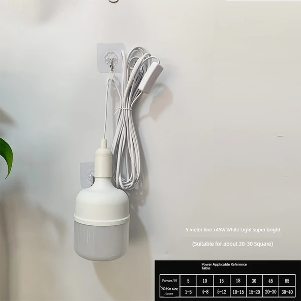 Fişli LED Sarkıt Lamba - 5 Metre Kablo - 45W