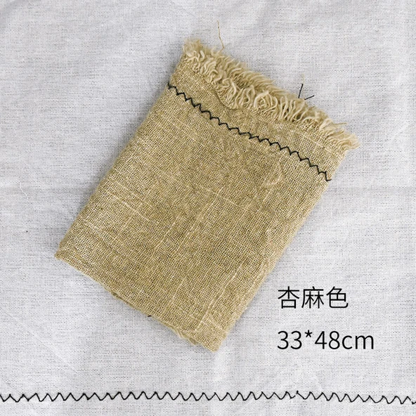 Japon Stili Keten Pamuk Peçete Amerikan Servisi - Kayısı Kenevir Siyah Kenar 33x48cm