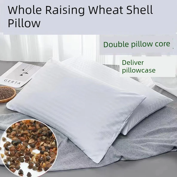 Karabuğday Yastığı - 1.00kg Küçük Boy (30x50) Çift Katmanlı + Yastık Kılıfı - 2