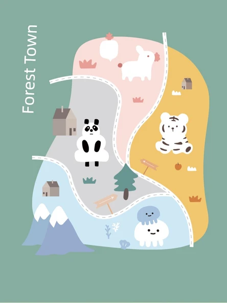 Çizgili Mercan Polar El Havlusu - Gri Fil ve Pembe Tavşan Desenli - 25x25cm - 7