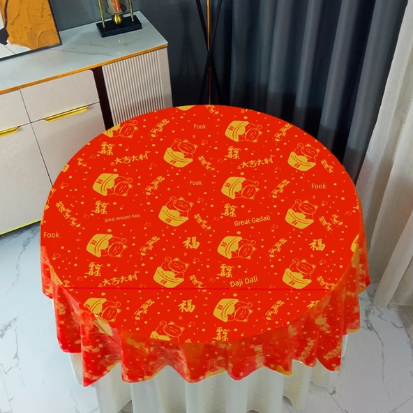 Tek Kullanımlık Masa Örtüsü - [Yüksek Kalite Ekstra Kalın] 1.6m Şanslı Kedi 10 Yaprak