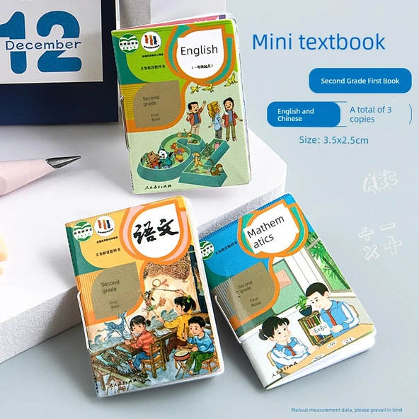 Mini Ders Kitabı Seti - Ultra Küçük [2. Sınıf 1. Dönem] Dil, Matematik ve İngilizce (Her biri 1 adet)