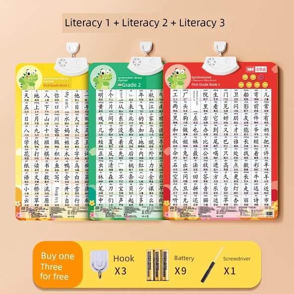 Pinyin Alfabe Tablosu - 1. Sınıf Okuma Yazma 1-300 (3 Set)