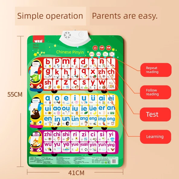 Pinyin Alfabe Tablosu - Pinyin Harfler Sayılar (3 Set) - Resim 4