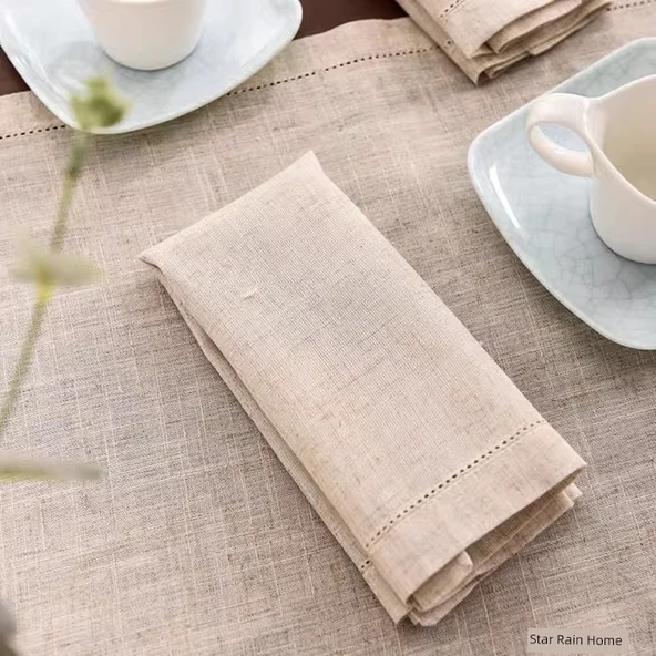 Polyester Keten Karışımı Masa Peçetesi - Ham Keten 45x45 cm