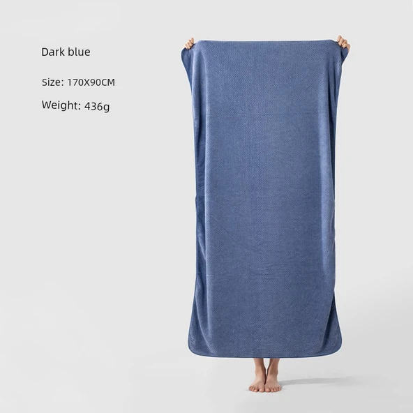 Ekstra Büyük Boy Yumuşak Emici Banyo Havlusu Koyu Mavi 170x90cm