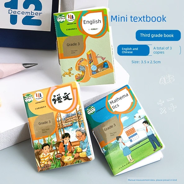 Mini Ders Kitabı Seti - Ultra Küçük [3. Sınıf 2. Dönem] Dil, Matematik ve İngilizce (Her biri 1 adet)