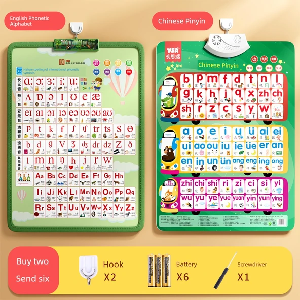 Pinyin Alfabe Tablosu - Pinyin Fonetik Alfabe (2 Set)