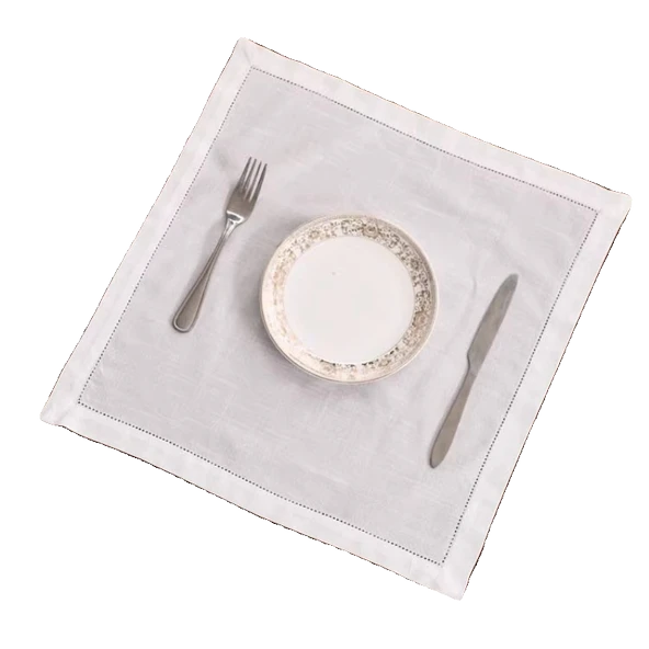 Polyester Keten Karışımı Masa Peçetesi - Süt Beyazı 30x30 cm - 5