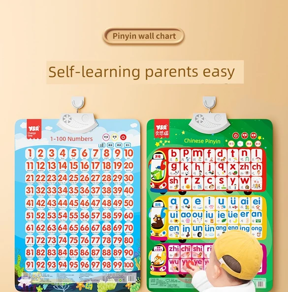 Pinyin Alfabe Tablosu - Pinyin Sayılar (2 Set) - 10