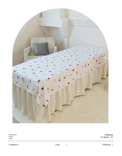 Güzellik Salonu Yatak Örtüsü - Deliksiz Pembe Çiçekli - 77x190cm - Resim 10