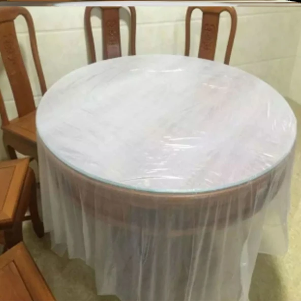 Kalınlaştırılmış Tek Kullanımlık Masa Örtüsü - Beyaz 180x180cm, 6'lı Paket (60 Adet)
