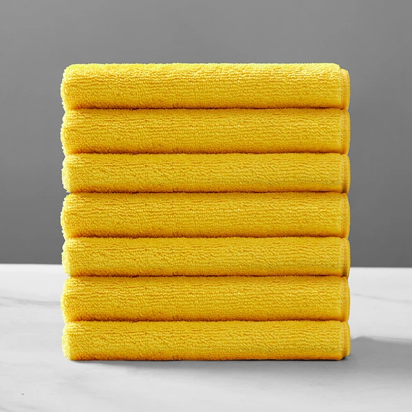 Kalınlaştırılmış Mikrofiber Temizlik Bezi - Sarı 3 Adet 29x29cm