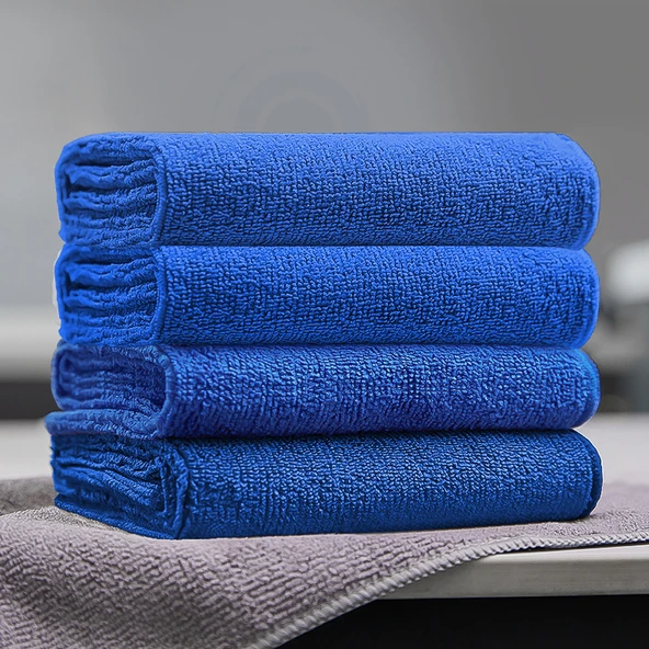 Mikrofiber Temizlik Bezi - Mavi 4 Adet Büyük Boy 29x60cm